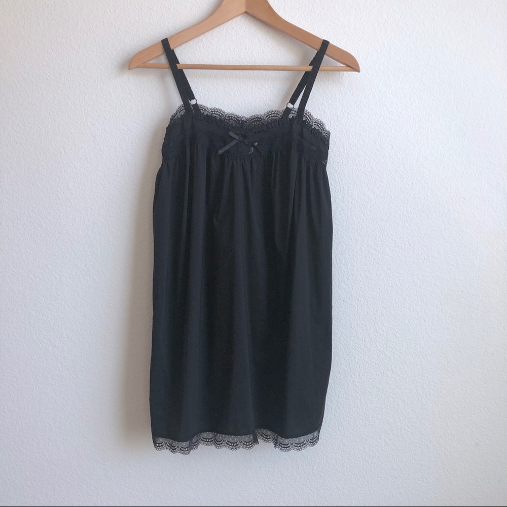 Kimchi Blue  Black Lace-Trim Slip Tunic
